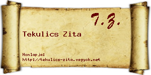 Tekulics Zita névjegykártya