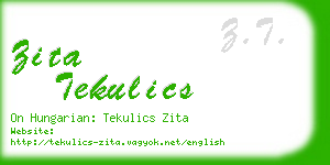 zita tekulics business card